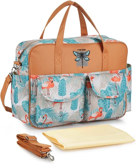 Kamay's Mummy Shoulder Bag Diaper Bag Chic Nappy Changing Bag Tote/Messenger Style Large with Changing Mat, Adjustable Straps