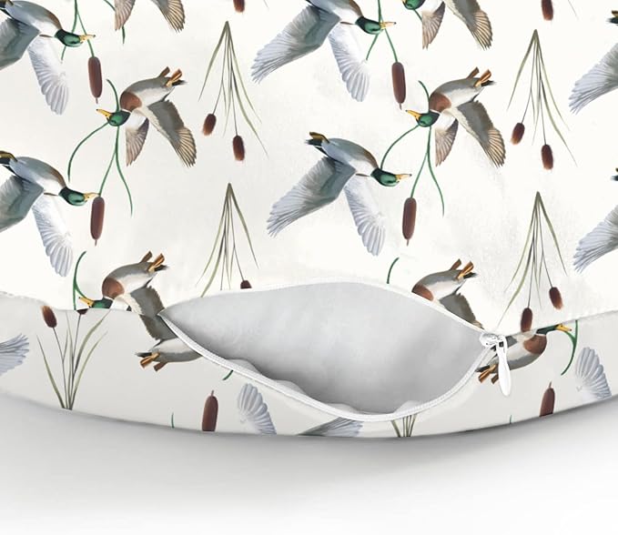 Hunting Mallards Ducks Baby Nursing Pillow Covers for Boy Girl Wild Duck Pond Lake Nursery Feeding Slipcover for Breastfeeding Pillows Flying Mallards Waterfowl Soft Stretchy Covers for Newborn Infant