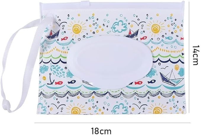 Blue Wet Wipe Dispenser,Portable Refillable Wipe Holder,Reusable Lightweight Wipes Container Case Travel Wet Wipe Pouch Products Diapering Wipes and Holders Wipes and Holders