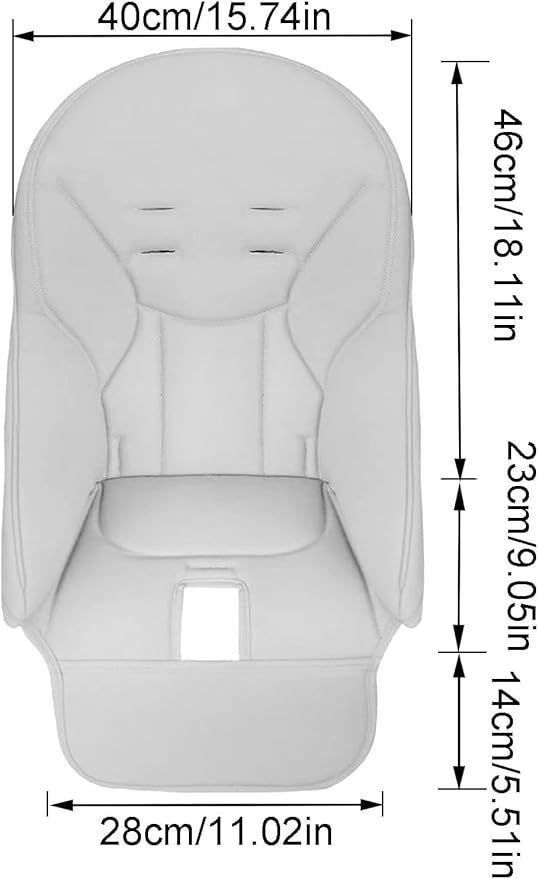 Baby High Chair Cover Replacement | PU Leather Dining Chair Cover with Soft Cushion Seat, Easy to Install High Chair Covers for Baby and Toddler, High Chair Cover Replacement (Light Grey)
