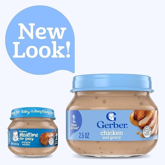 Gerber Mealtime for Baby 2nd Foods Baby Food Jar 2.5 Ounce Variety Pack 6 of each (Chicken & Beef)