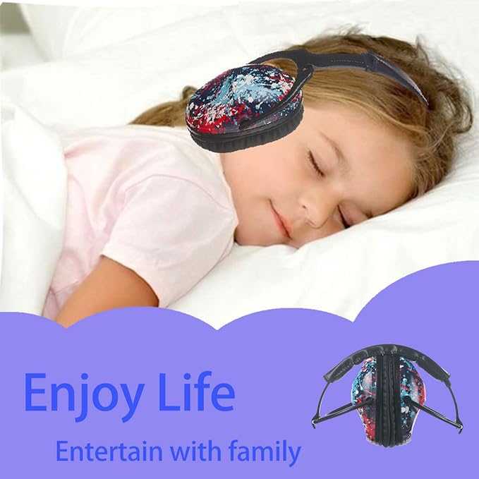 Kids Hearing Protection,25dB NRR Noise Reduction,Sound Proof for Kids,Toddler,Safety Earmuffs for Concert,Airplane,Autism,Monster Jam,Travel,School- Black RedPigment
