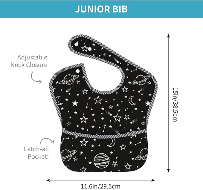 Bibs Cute Baby Stuff 2Packs for 6-24 Months Waterproof Washable Fabric