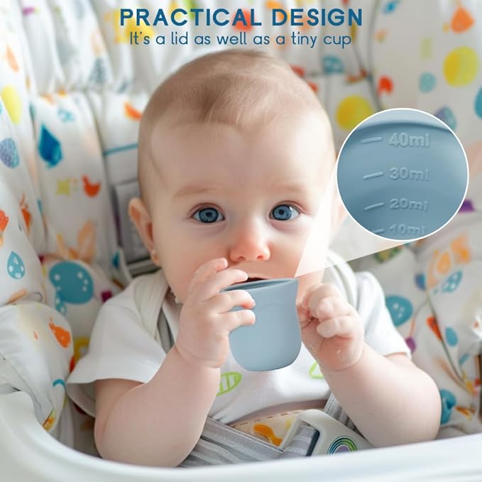 Socub Silicone Baby Fruit Food Feeder & Baby Food Freezer Tray Set, milk Popsicle Molds for Baby Teething Relief, Baby Food Pacifier Feeder for Self Feeding, Include 3 Sizes Food Pouch (Sage)