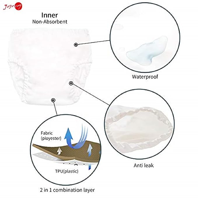 Joyo roy Plastic Underwear for Potty Training Toddler White Diaper Covers for Girls 4Pcs Rubber Underwear for Potty Training for Boys Plastic Rubber Pants for Toddlers Waterproof Swim Diaper Cover 2T