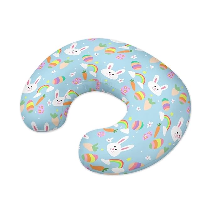 Nursing Pillow Cover with Hidden Zipper Cute Rabbit Super Soft for Moms/Baby Nursing Pillow Cover Stretchy Removable Cover for Breastfeeding Pillows