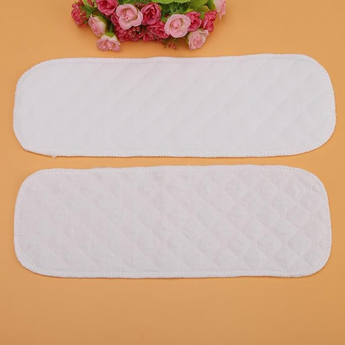10PCS Reusable Nappy Liners Washable Layers Soft Incontinence Cloth Diaper Insert Liner Nappy Pad Baby Cotton Fiber Inserts for Cloth Diapers(Insert 6 Layers)