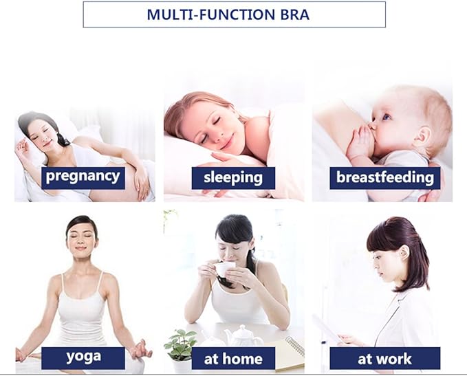 Womens Nursing Bra Seamless Sleeping Wirefree Breastfeeding Maternity Bralette with Removable Spill Prevention Pads