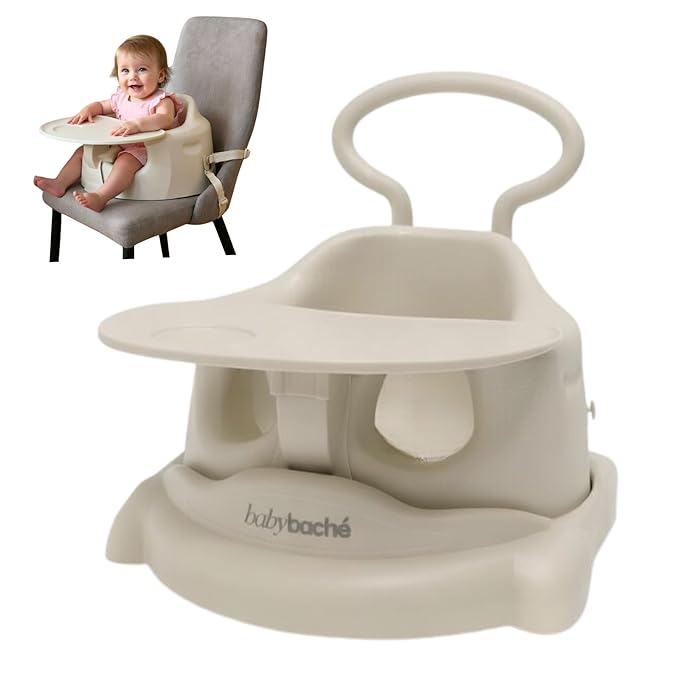 5-in-1 Multifunctional Baby Booster and Floor Seat - Ergonomic for Infants and Toddlers with Removable Washable Tray and Back Support