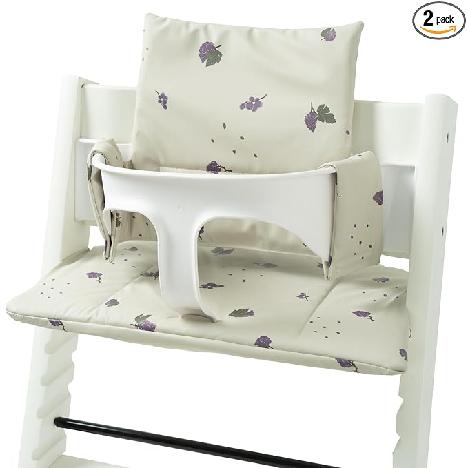 Baby Cushion Set Soft and Comfort High Chair Cushion for Infant, Toddler High Chair Accessories Easy to Clean and Install, Grape Sandy