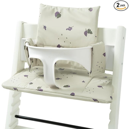 Baby Cushion Set Soft and Comfort High Chair Cushion for Infant, Toddler High Chair Accessories Easy to Clean and Install, Grape Sandy