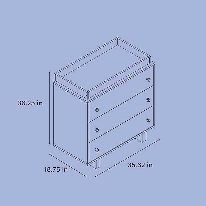 Storkcraft Texas 3 Drawer Chest with Removable Changing Table Topper (Frosted Oat/Driftwood) – GREENGUARD Gold Certified Baby Dresser, Interlocking Drawer System for Nursery & Kids’ Bedroom Dresser