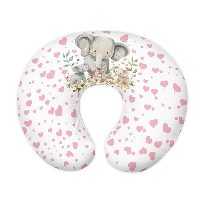 Elephant Baby Nursing Pillow Cover for Breastfeeding Moms, Breathable Neutral Breastfeeding Pillow Cover for Bottle Feeding (22"x18"x6")
