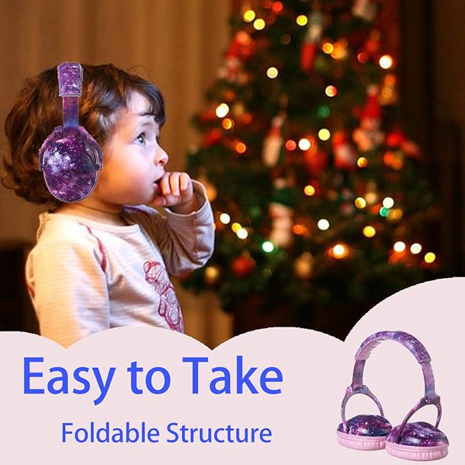 Kids Hearing Protection,25dB NRR Noise Reduction,Sound Proof for Kids,Toddler,Safety Earmuffs for Concert,Airplane,Autism,Monster Jam,Travel,School- Pink Nebel