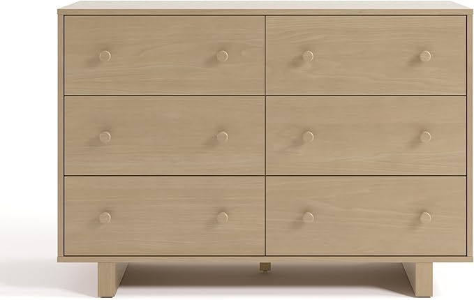Storkcraft Texas 6 Drawer Dresser (Driftwood) – GREENGUARD Gold Certified Baby Dresser, Interlocking Drawer System for Nursery & Kids’ Bedroom, Brown Chest for Kids Bedroom, Nursery Storage