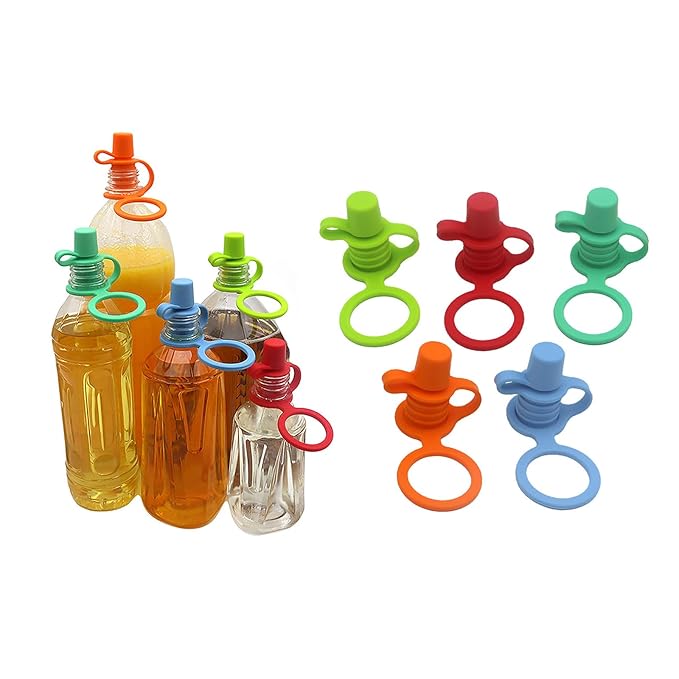 Colorful Water Bottle Spout Adapter for Kids No-Spill Silicone Water Bottle Spout Adapter Leak-Proof Food Pouch Tops Baby Water Bottle Cap Silicone Bottles Top Spout Adapter Replacement for Toddlers