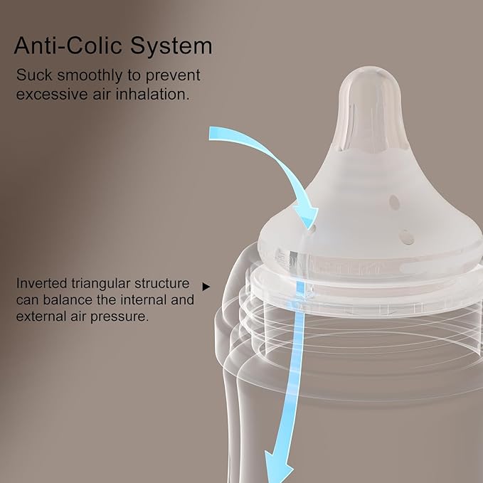 Silicone Bottle Nipple with Latch-On Point, Gentle Flow, Natural Feel (3m+, M, 4 Counts)