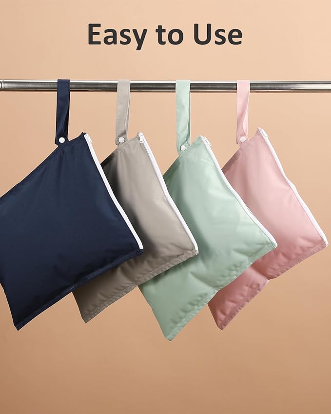 Waterproof Wet Dry Bag 2 Pack for Travel, Baby Cloth Diapers, Swimsuit, Pump Parts, Pool, Gym Clothes, Toiletry, Strap to Stroller, Daycare,Food Storage and Wet Clothes 2UP02