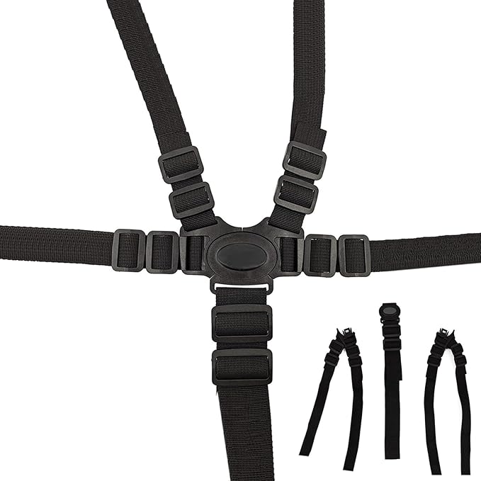 5 Point Seat Belt Safety Strap Belt for Stroller Pushchair Pram Buggy Safe Protection, Adjustable High Chair Baby Straps, Safety Strap Belt