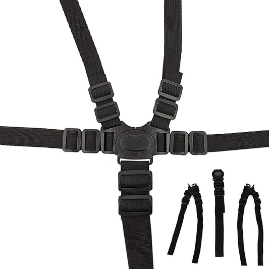 5 Point Seat Belt Safety Strap Belt for Stroller Pushchair Pram Buggy Safe Protection, Adjustable High Chair Baby Straps, Safety Strap Belt