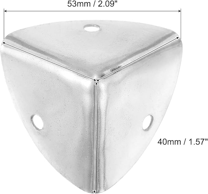 uxcell 4 Pcs Decorative Box Corner Cover, 40mm Metal Edge Guard, Furniture Corner Edges Protector with Screws, Silver