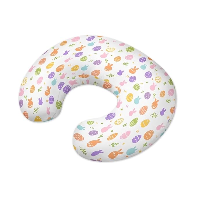 Rabbit and Easter Egg Nursing Pillow Cover for Baby Boy Girl Soft and Stretchy Safely Breastfeeding Pillow Cover Baby Essentials