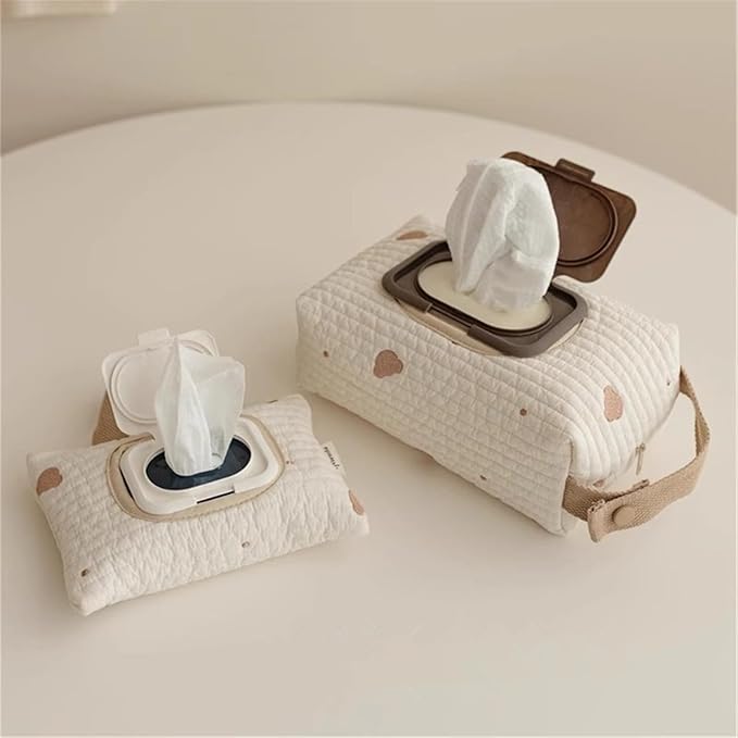 Practical Wet Wipe Storage Bag with Embroidery Designings Stylish Bear Embroidery Wet Wipe Pouches for Travel