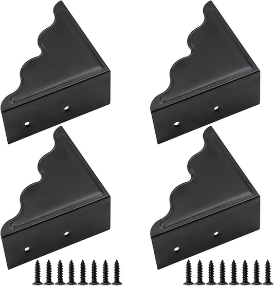 3.74inch Metal Corner Protectors Decorative Desk Box Corner Protector Desk Case Edge Cover Guard Furniture Corner Pack of 4