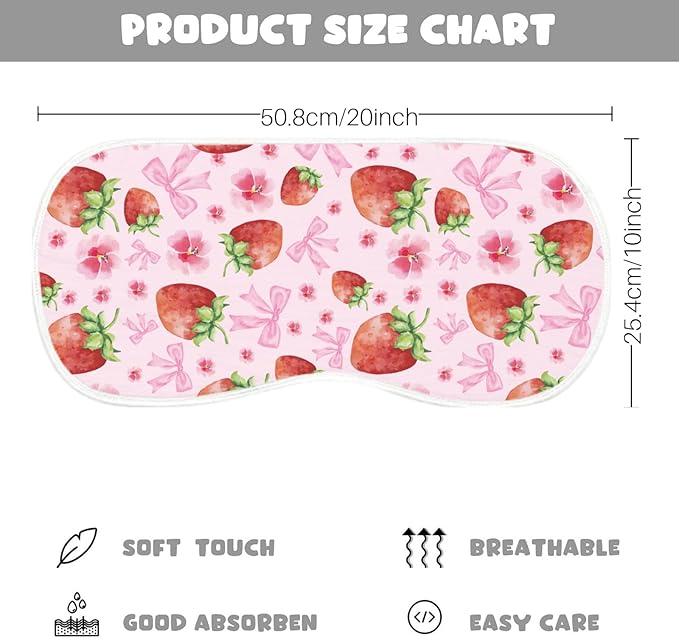 5-Pack Baby Burp Cloths for Girls, 100% Muslin Cotton Super Absorbent Burping Rags, Ultra Soft Large Washcloths with Sweet Strawberry & Floral Prints, Newborn Baby Essentials Gift Set