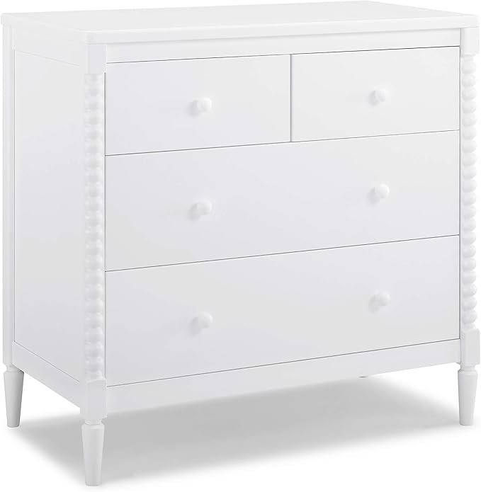Delta Children Saint 4 Drawer Dresser with Changing Top, Bianca White