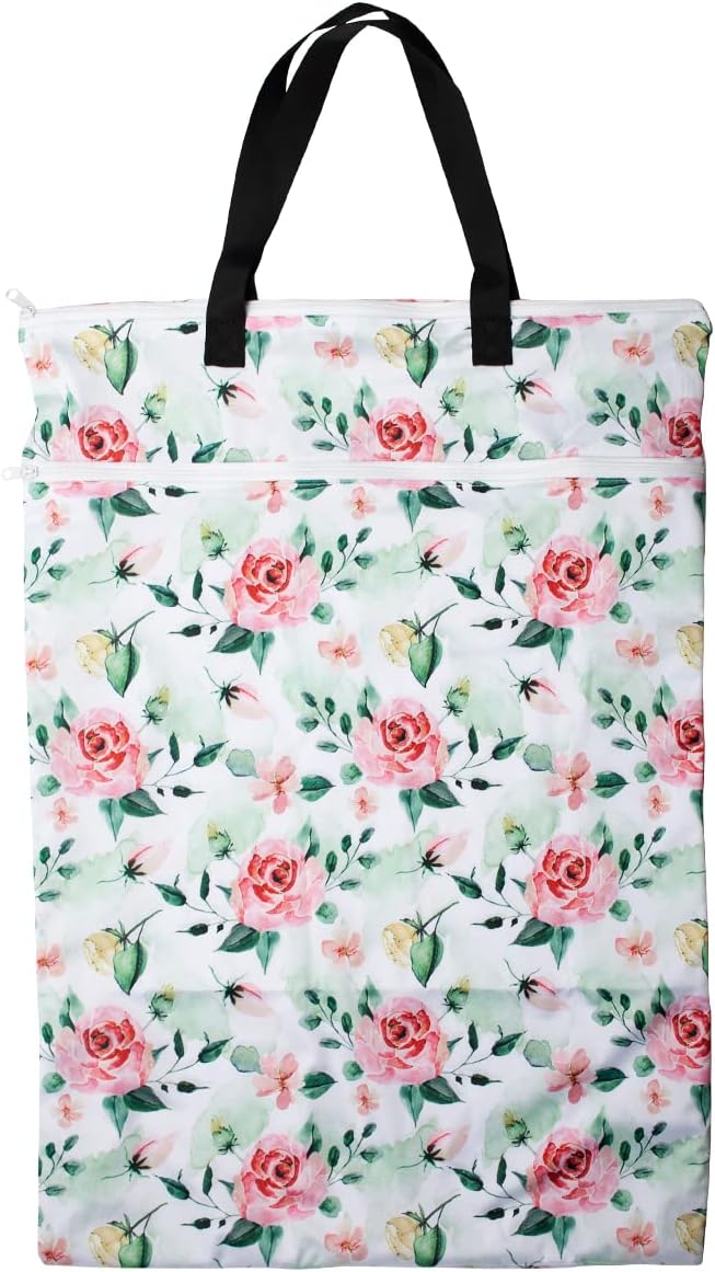 Large Hanging Wet/Dry Cloth Diaper Pail Bag for Reusable Diapers or Laundry