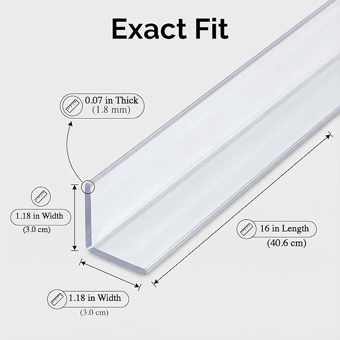Clear Self-Adhesive Wall Corner Protectors-2 PCS of Corner Guards & Edge Protector for Baby, Furniture, Door, Tables, Cover Sharp Furniture, Easy to Install (3x40.6cm/1.18x16in)