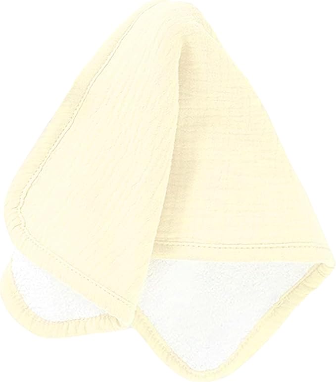 Aiden's Corner 100% Organic Muslin Cotton | Mix Use Baby Super Absorbent Infant Burp Cloth | Terry Cotton Towel | Washcloth for Newborns (Single Yellow)