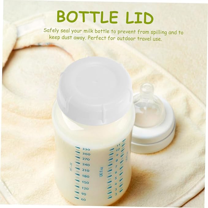 KOMBIUDA 10pcs Baby Bottle Sealing Caps Milk Bottle Replacement Lids Leakproof Stylish for Breastfeeding