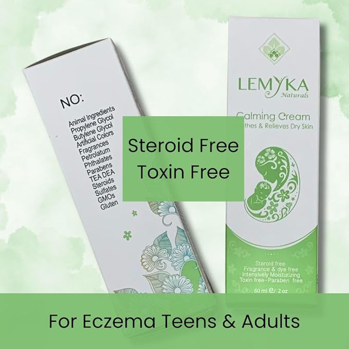 LEMYKA Eczema Flare Defense Natural Calming Cream - 3 Pack Bundle, for Infants, babies, kids, and adults with Eczema (Atopic Dermatitis), Dry Itchy Patches, Skin Rashes, Steroid Free