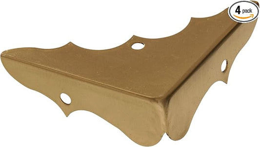 Hardware Essentials 853012 Decorative Corner Braces Bright Brass 5/8" 4-Pack