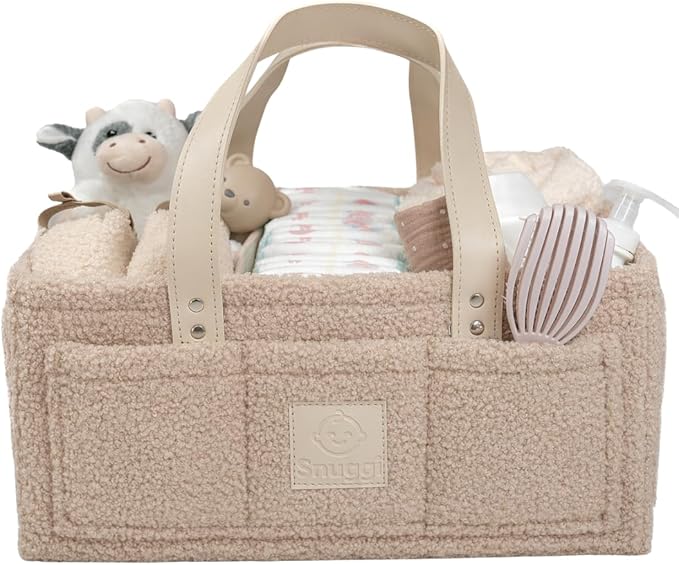 Baby Diaper Caddy Organizer–Includes Toiletry Bag, Baby Essentials, Nursery Storage Basket, Portable Diaper Organizer, Newborn Essentials & Baby Registry Must Have