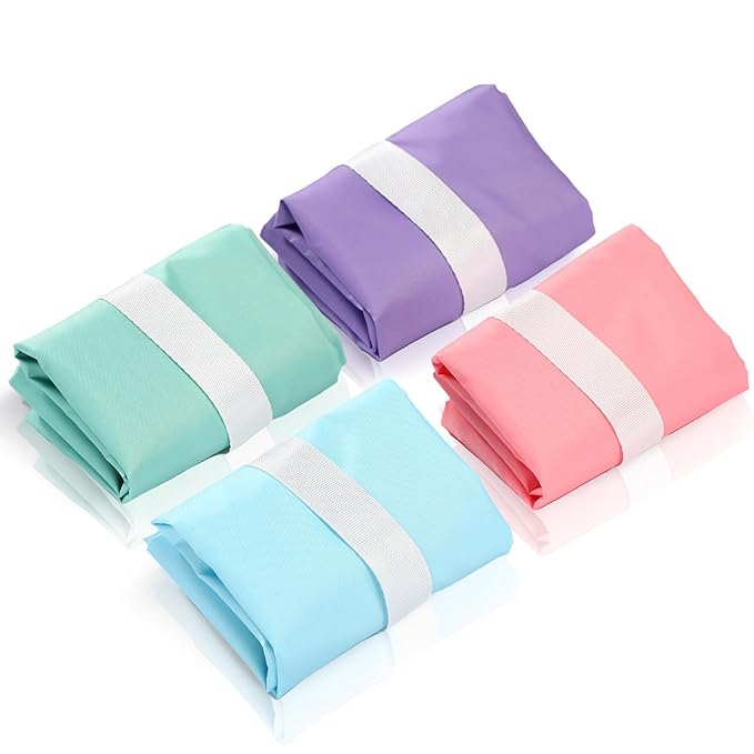 Frienda 4 Pieces Cloth Diaper Wet Dry Bag, Waterproof Reusable Washable Bag for Baby Items and Travel Zippered Pockets with Handle, Beach, Swimsuit, Dirty Gym Clothes and Toiletries(Macaron)