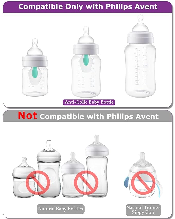 Straw Cup Nipples for Philips Avent Anti-Colic Baby Bottles,Food Grade Silicone Sippy Spout，Variable Flow Soft Nipple，6m+,4-Count
