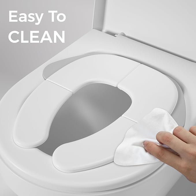FOOYOO Foldable Toddler Toilet Seat | Portable Potty Training Seat for Travel & Home, Non-Slip, Fits Most Toilets, Easy to Clean, with Travel Bag (Gray)