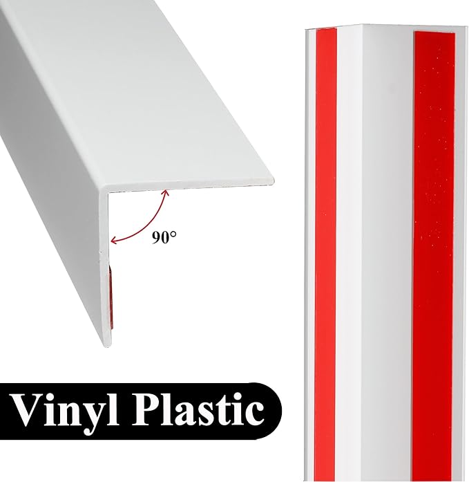 Wall Corner Protector PVC Self-Adhesive Guards for Furniture, Cabinet Edge Protection (4, White, 1.97“X48”)