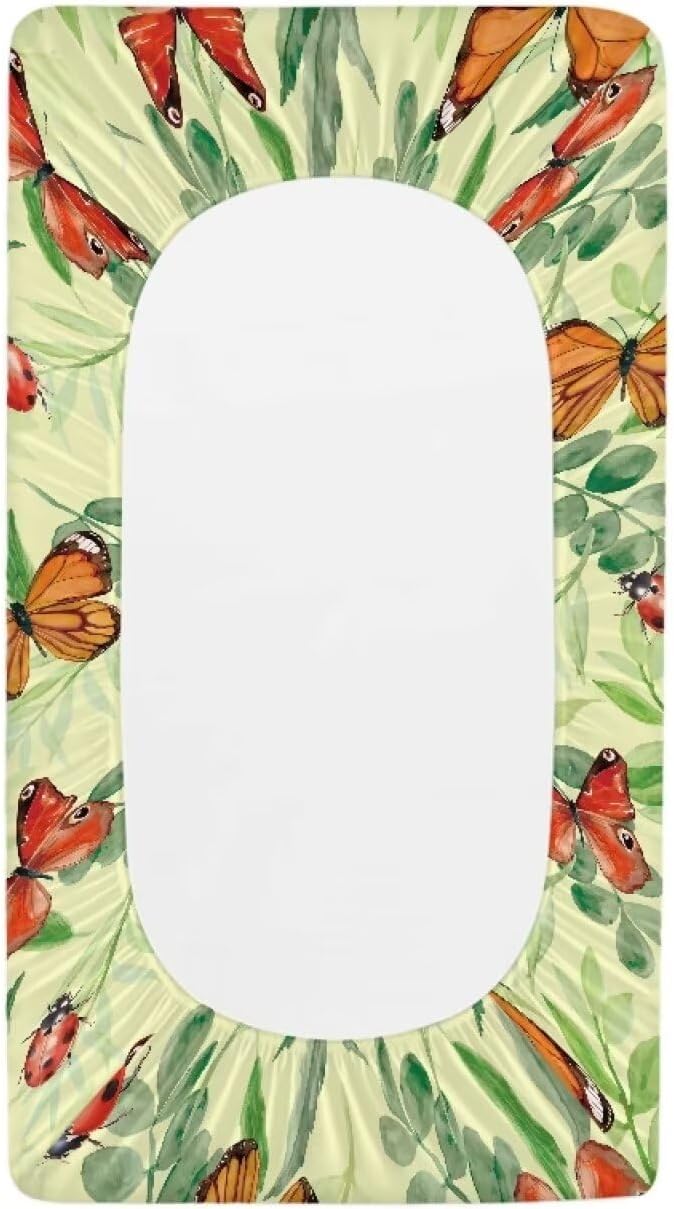 Butterfly Changing Pad Cover Waterproof Stretchy Diaper Changing Mat Cover Durable Lightweight Nursery Pad Change Cover Fit 32"x16" Contoured Pad