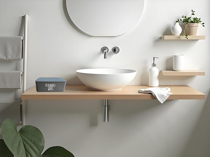 Moorfowl Flushable Baby Wipes Dispenser for Bathroom, 7.28" L * 4.80" W * 2.75" H, Aesthetic Butt Wipes Container Holder Practical Baby Registry Essential