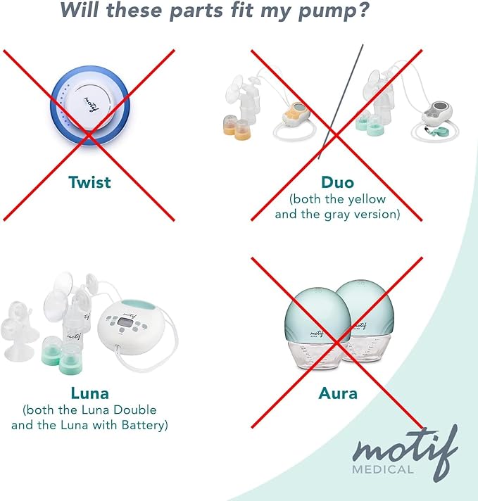 Motif Medical Luna Breast Pump Flange - Comfortable Breast Pump Flanges for Better Milk Flow & Pumping Ease - Ideal Flange Insert for Breastfeeding Moms (2 Shields, 19 mm)