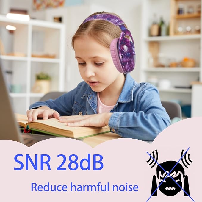 Kids Hearing Protection,25dB NRR Noise Reduction,Sound Proof for Kids,Toddler,Safety Earmuffs for Concert,Airplane,Autism,Monster Jam,Travel,School- Pink Nebel