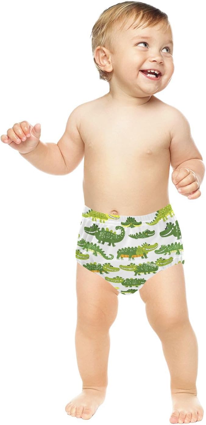 Potty Training Pants 3 Packs Toddler Training Underwear for Baby Boys Girls Cartoon Green Crocodile
