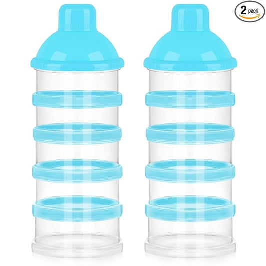 Accmor Formula Dispenser On The Go, 5 Compartments Stackable Formula Container for Travel, Baby Milk Powder Kids Snack Container, BPA Free