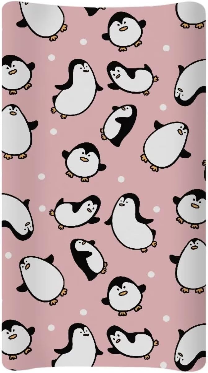 Penguin Changing Pad Cover Soft Waterproof Nursery Pad Change Cover Lightweight Cozy Stretchy Changing Table Cover for Boys Girls