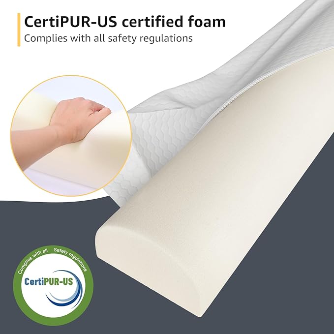 YENING 63" Extra Long Bed Bumpers for Toddlers Baby Foam Bed Guard Rail for Kids Bed Toddler Bed Bumper for Twin Full Queen King Size Bed, 1-Pack