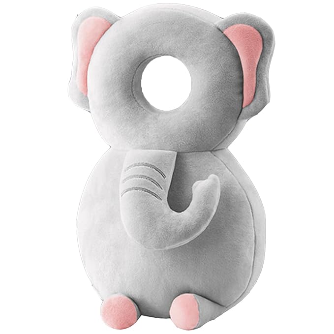 Baby Walker Head Protector Toddler Adjustable Baby Head Protection Backpack Wear Safety Pad (Elephant)